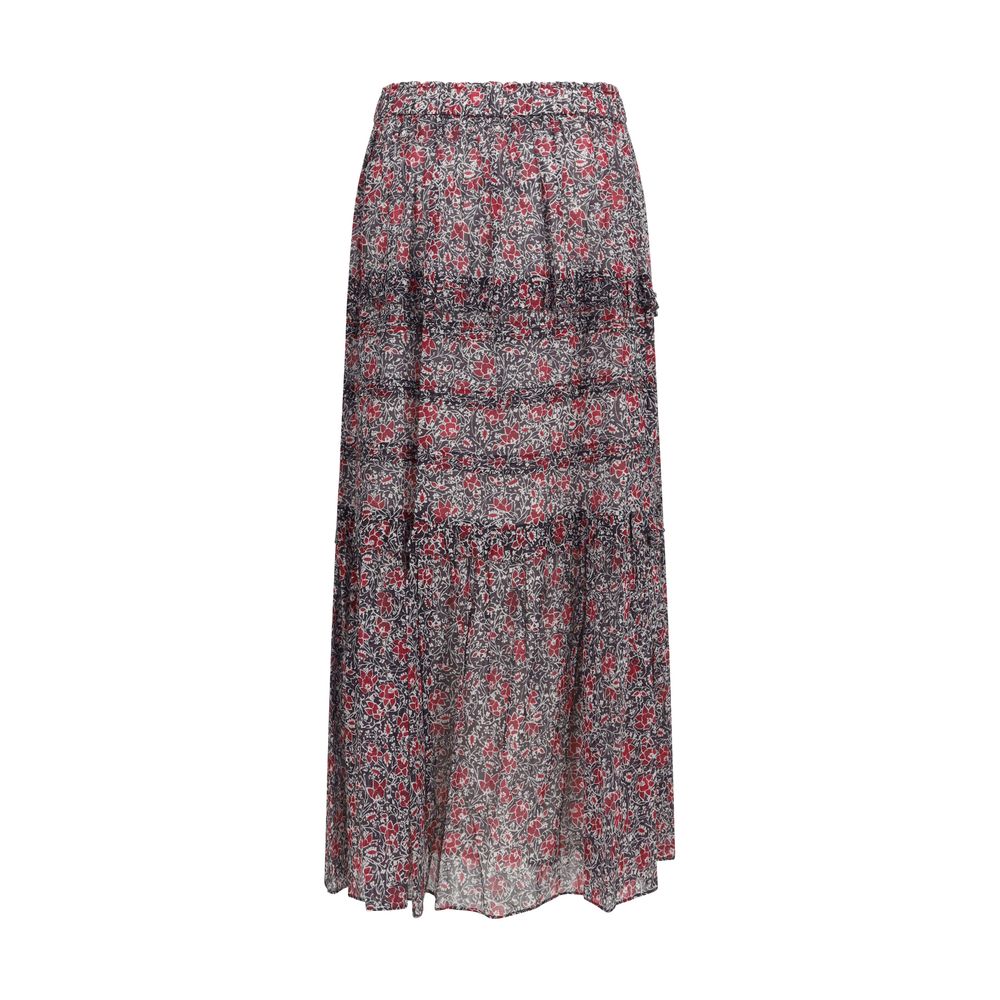 Marant Étoile Volomia Purple Cotton Long Ruffled Skirt