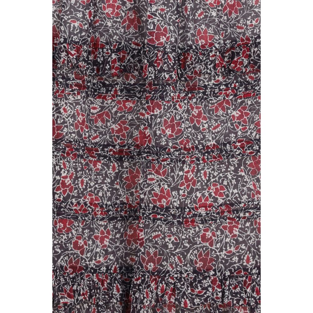 Marant Étoile Volomia Purple Cotton Long Ruffled Skirt