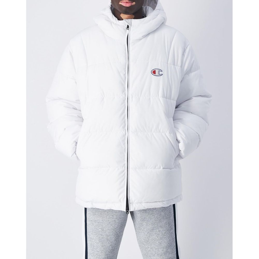 Champion White Polyester Jacket - Trendy and Stylish
