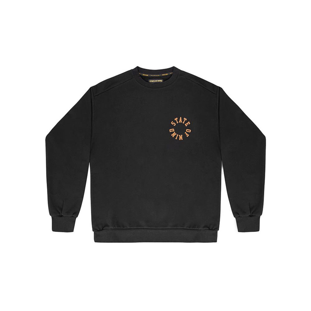 5TATE OF MIND Black Cotton Sweatshirt for Men - Stylish Comfort