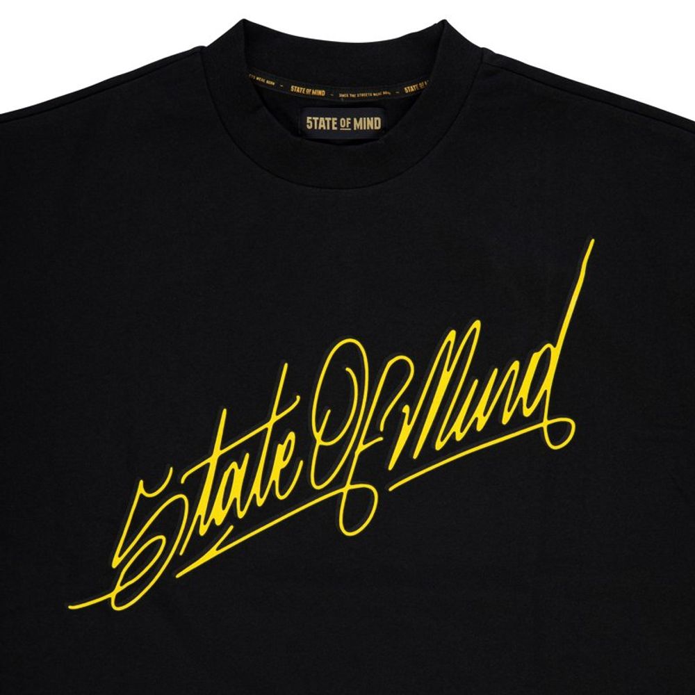 5TATE OF MIND Black Cotton T-Shirt - Essential Streetwear