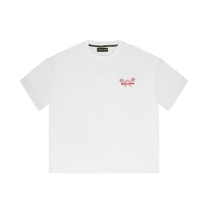5TATE OF MIND White Cotton T-Shirt - Comfort and Style for Men