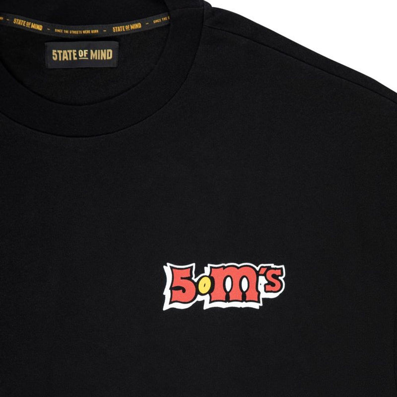 5TATE OF MIND Black Cotton T-Shirt for Men - Stylish Comfort