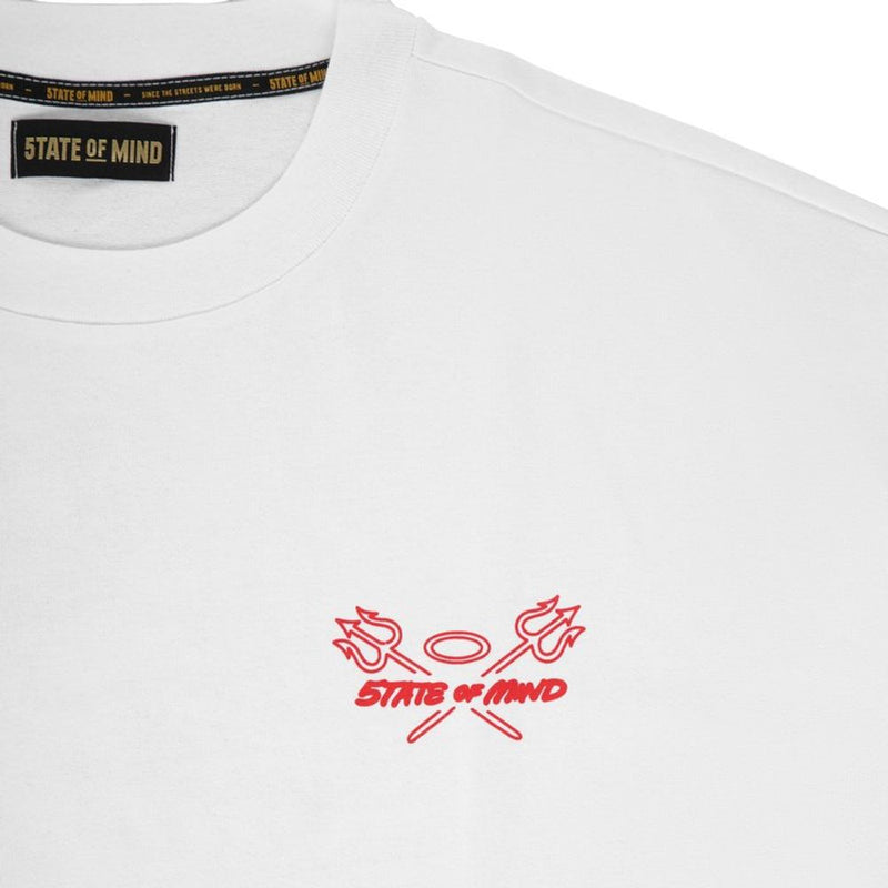 5TATE OF MIND White Cotton T-Shirt - Comfort and Style for Men