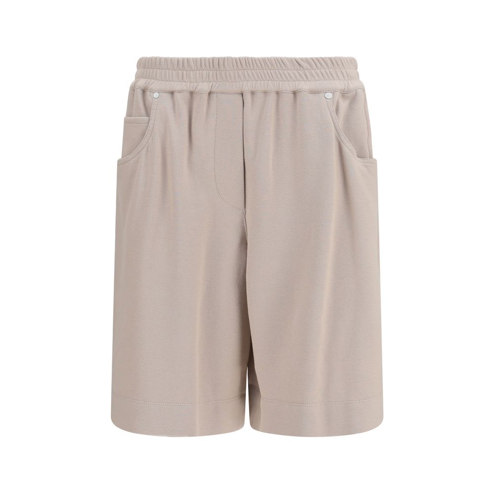 Brunello Cucinelli Beige Cotton Bermuda Shorts for Women