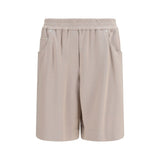 Brunello Cucinelli Beige Cotton Bermuda Shorts for Women