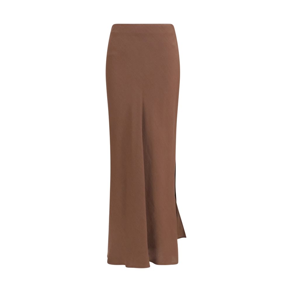 Brunello Cucinelli Brown Viscose Long Skirt - Elegant & Versatile