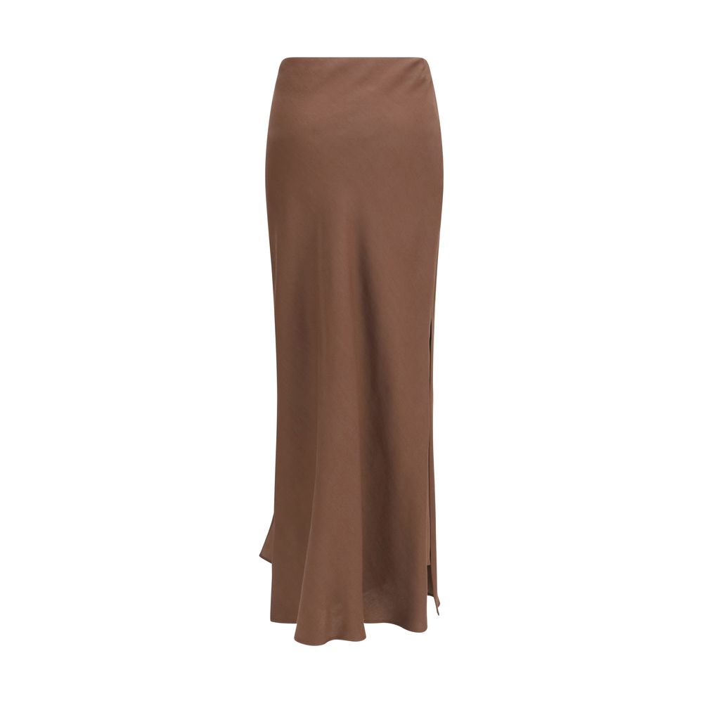 Brunello Cucinelli Brown Viscose Long Skirt - Elegant & Versatile