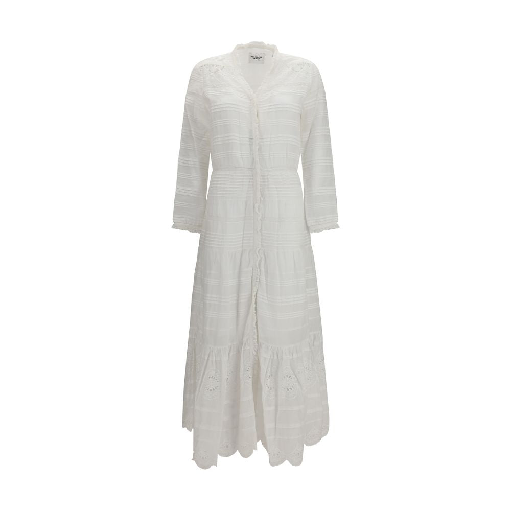 Marant Étoile Daniva White Cotton Casual Dress