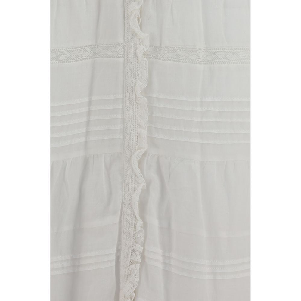 Marant Étoile Daniva White Cotton Casual Dress