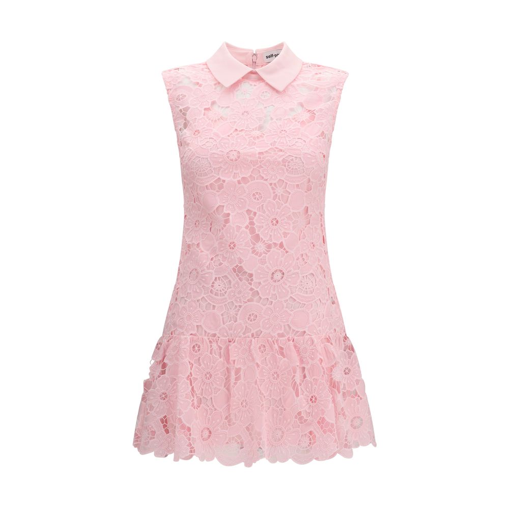 Self-Portrait Guipure Mini Dress - Multicolor Casual Elegance