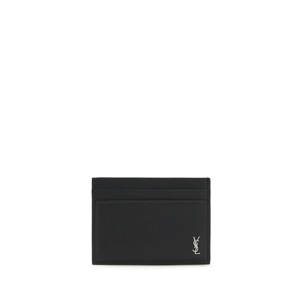 Portefeuille Bos Taurus en cuir de veau noir Saint Laurent