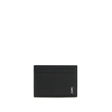 Portefeuille Bos Taurus en cuir de veau noir Saint Laurent