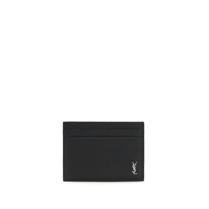 Portefeuille Bos Taurus en cuir de veau noir Saint Laurent