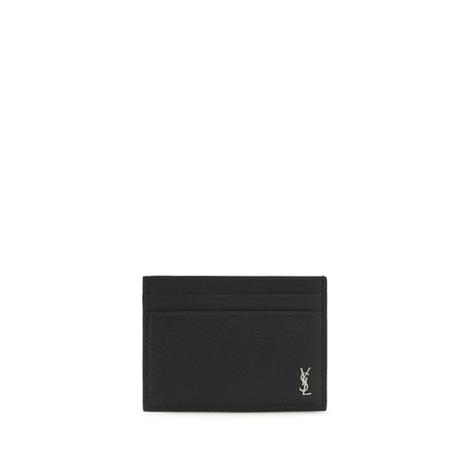 Portefeuille Bos Taurus en cuir de veau noir Saint Laurent
