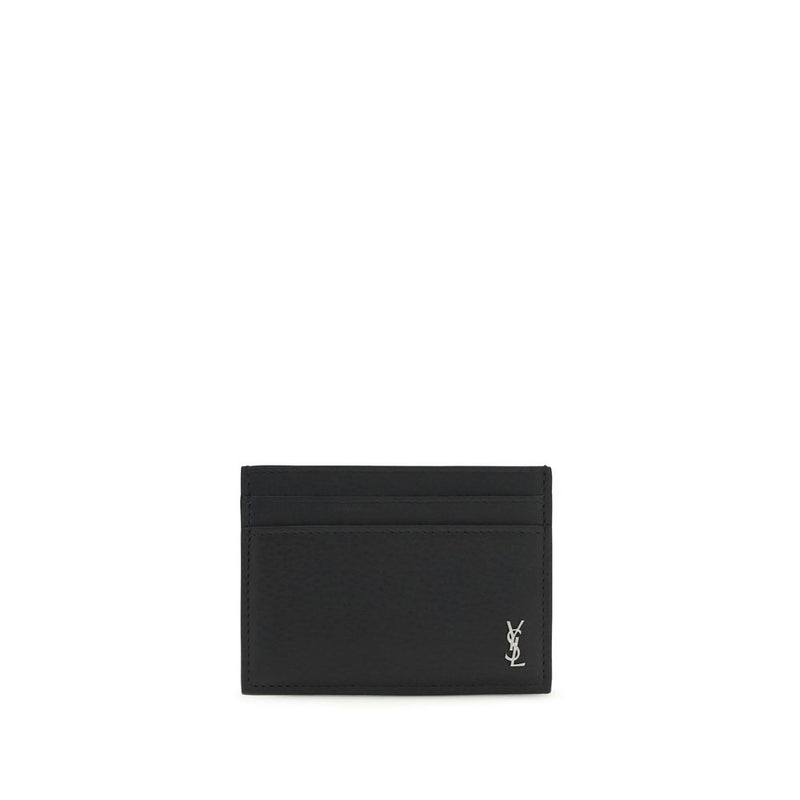 Portefeuille Bos Taurus en cuir de veau noir Saint Laurent
