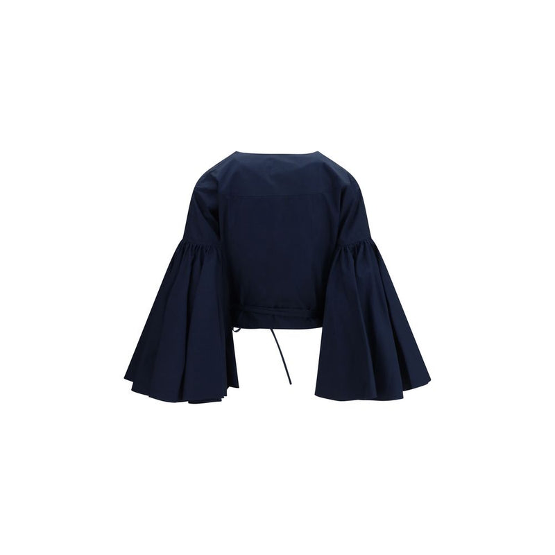 Jacquemus Paysan Blue Cotton Wrap Top for Women