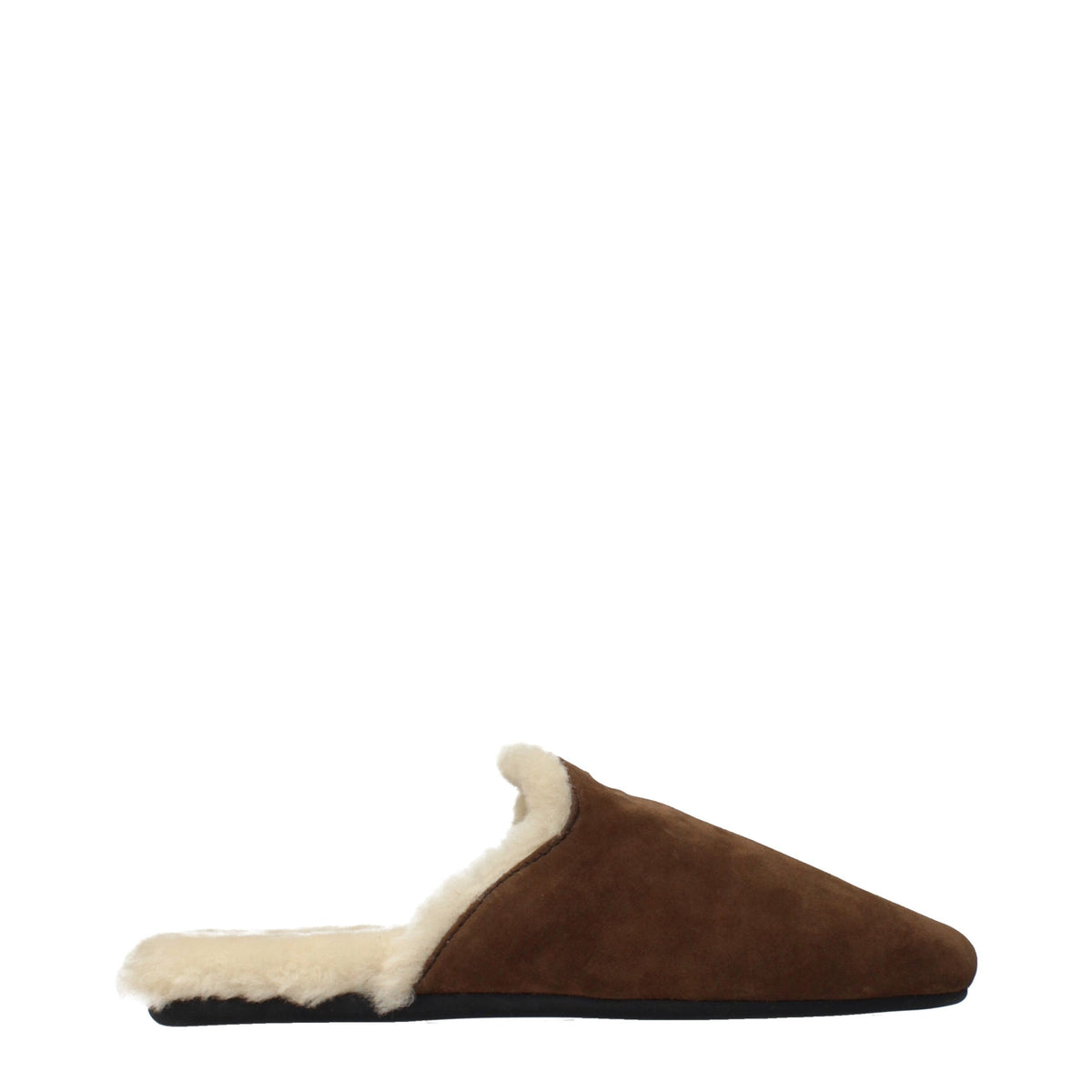 Prada Brown Leather Slippers for Women