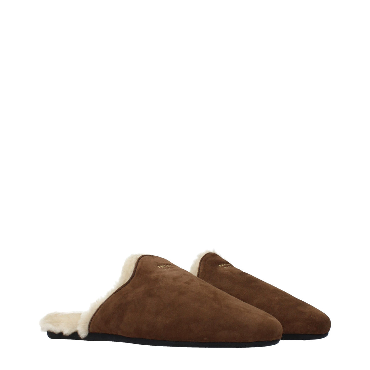 Prada Brown Leather Slippers for Women