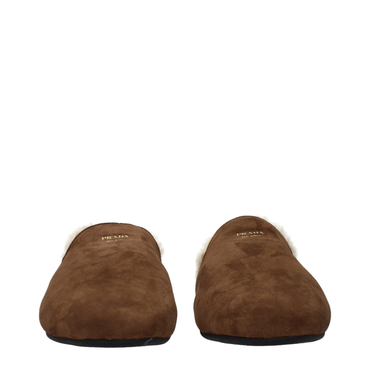 Prada Brown Leather Slippers for Women