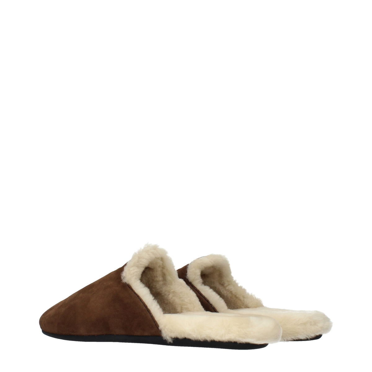 Prada Brown Leather Slippers for Women