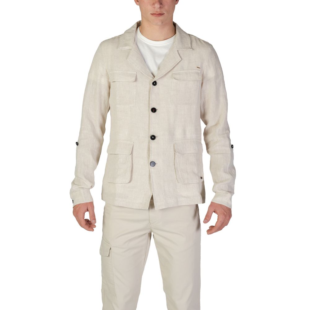 In My Hood Beige Linen Blazer - HS24MJK10