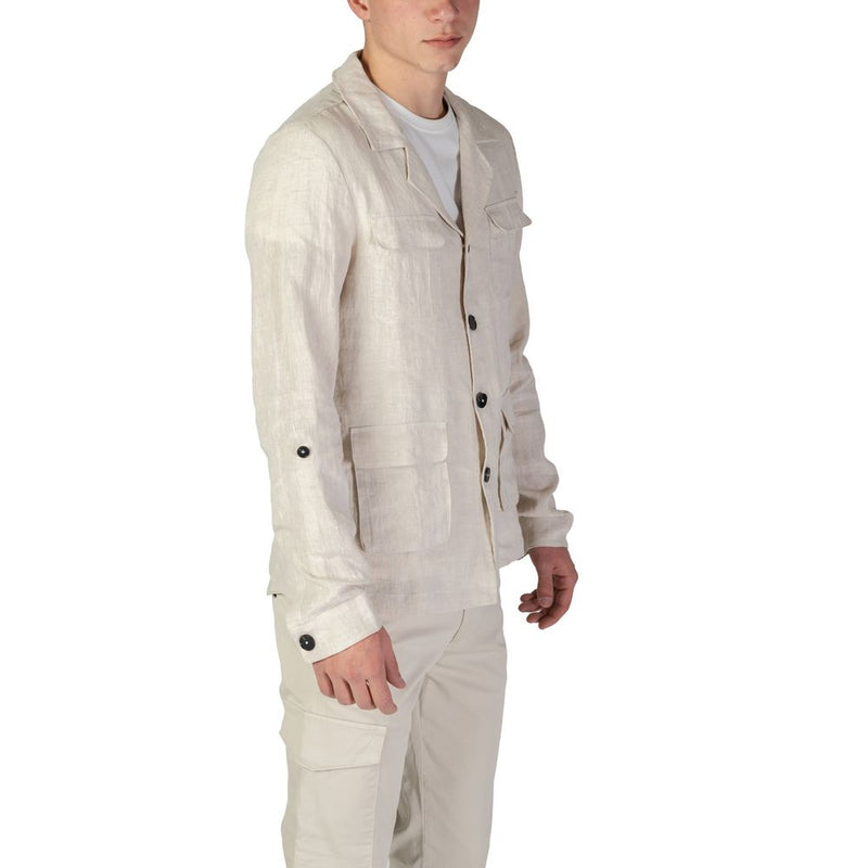 In My Hood Beige Linen Blazer - HS24MJK10