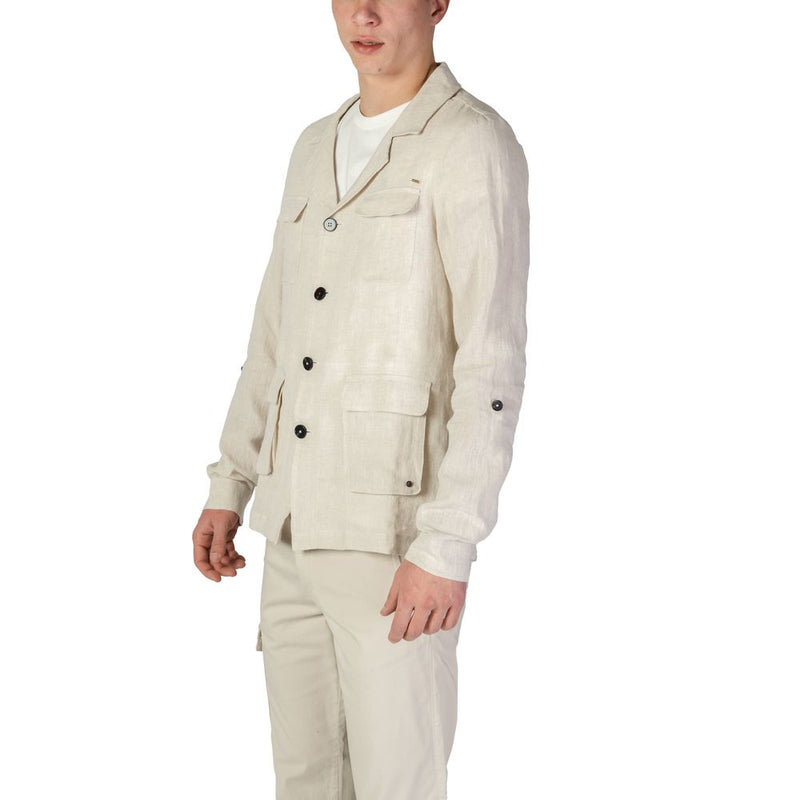 In My Hood Beige Linen Blazer - HS24MJK10