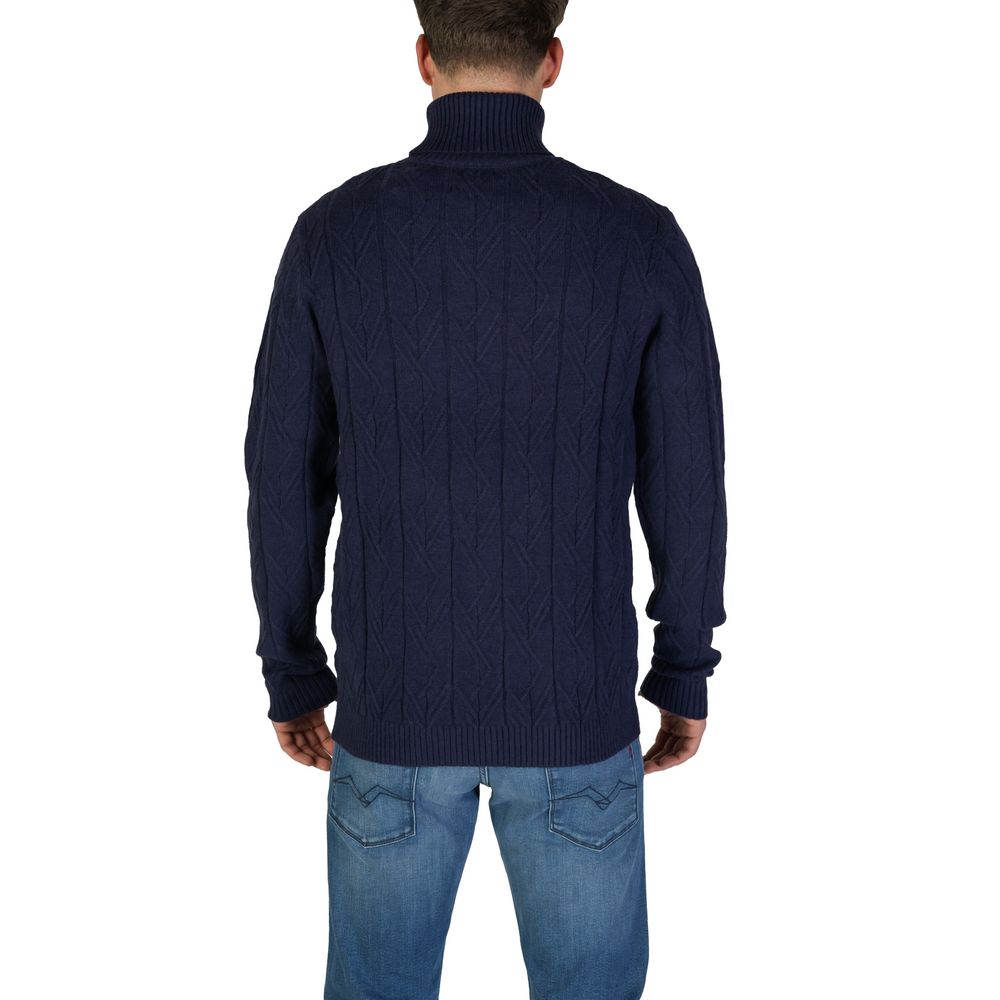 In My Hood Blue Polyester Turtleneck for Men