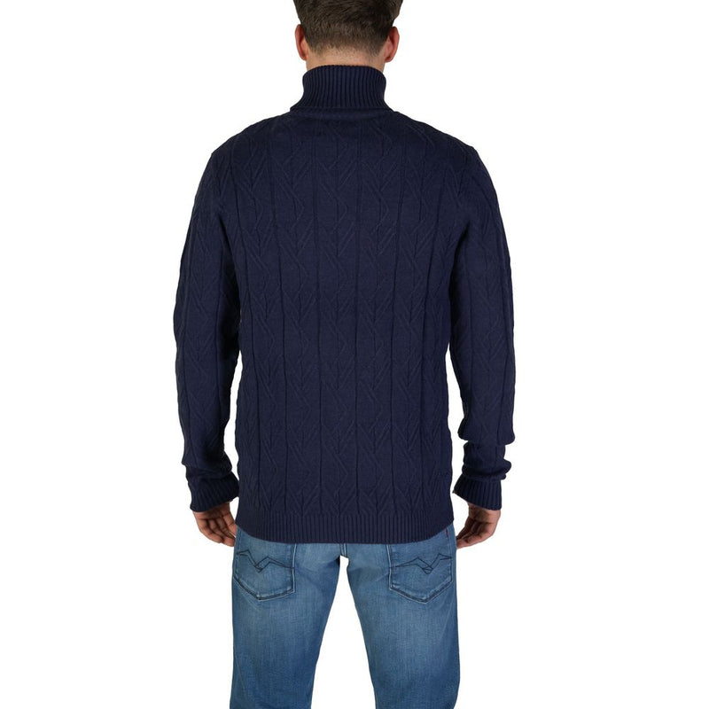 In My Hood Blue Polyester Turtleneck for Men