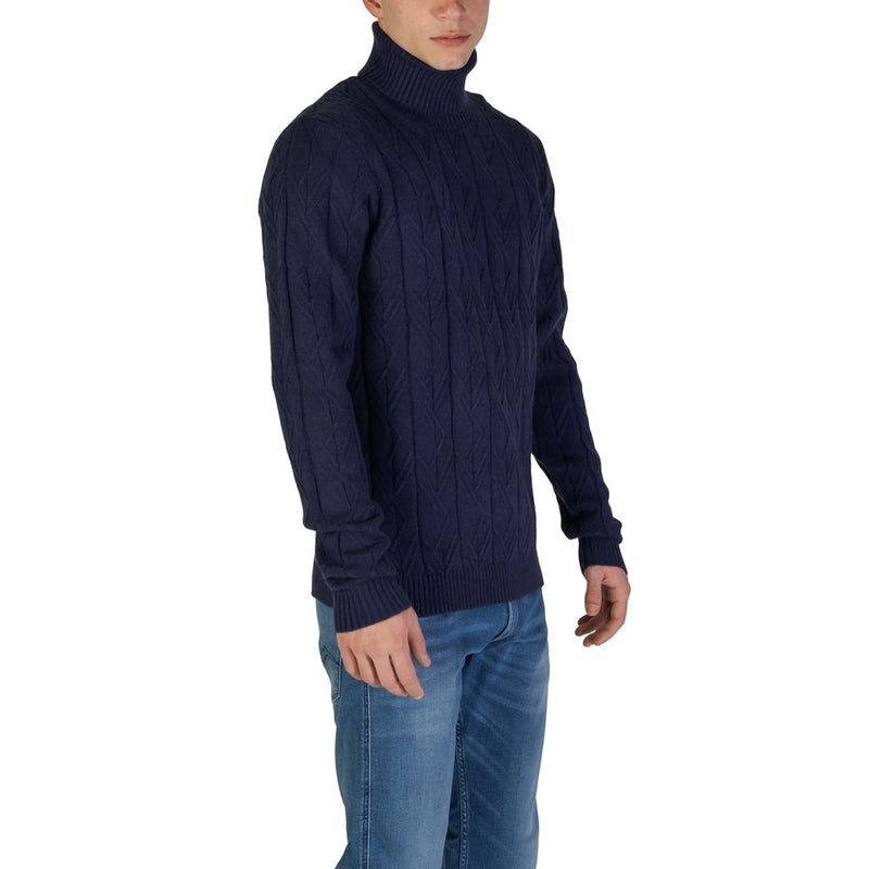In My Hood Blue Polyester Turtleneck for Men