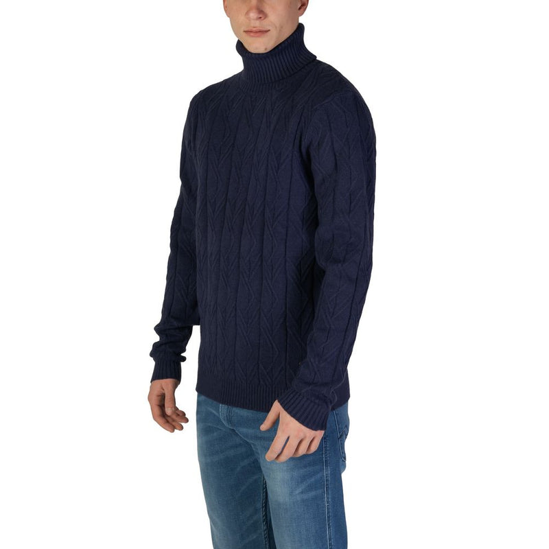In My Hood Blue Polyester Turtleneck for Men