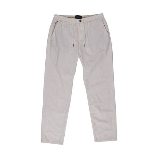 Smiling London Beige Cotton Casual Pants for Men