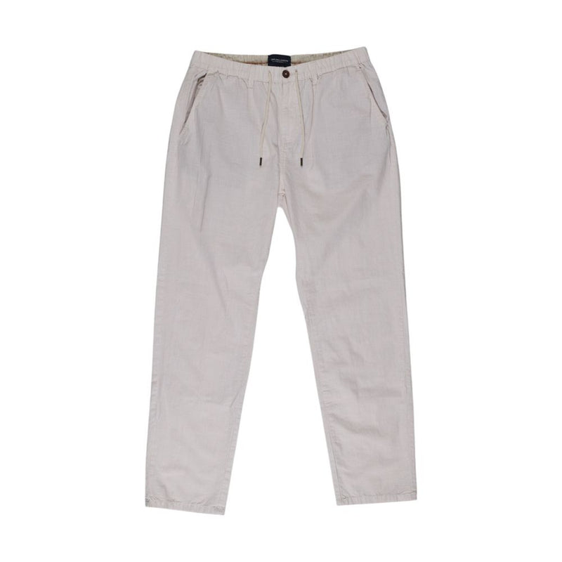 Smiling London Beige Cotton Casual Pants for Men