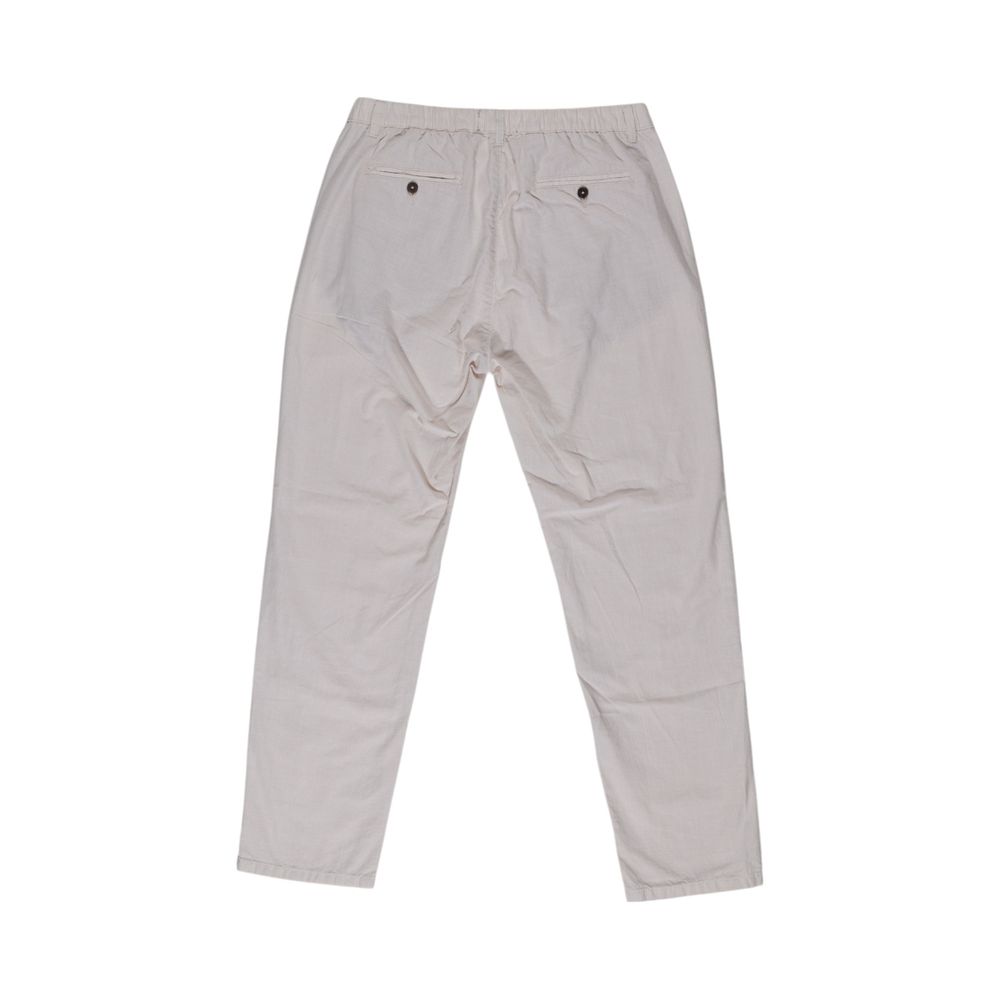 Smiling London Beige Cotton Casual Pants for Men
