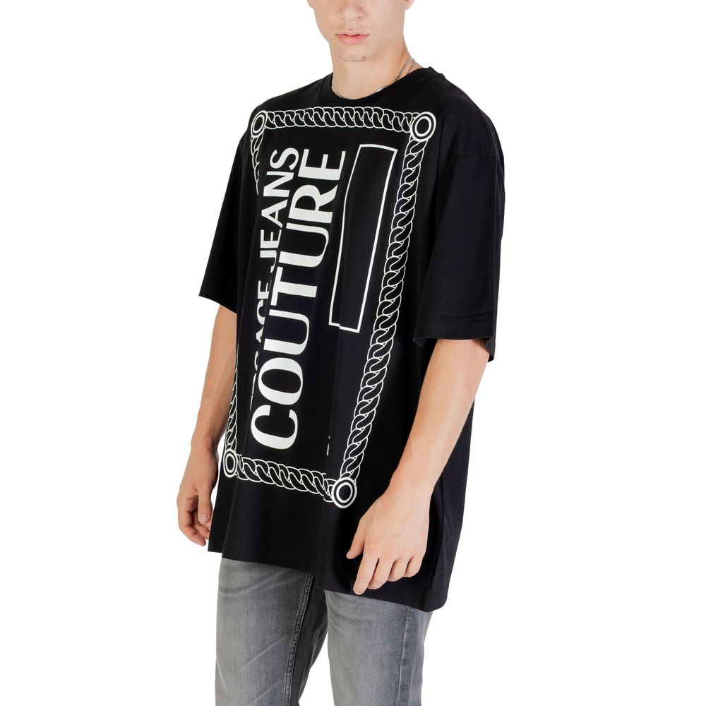 T-Shirt en Coton Noir Versace Jeans pour Homme