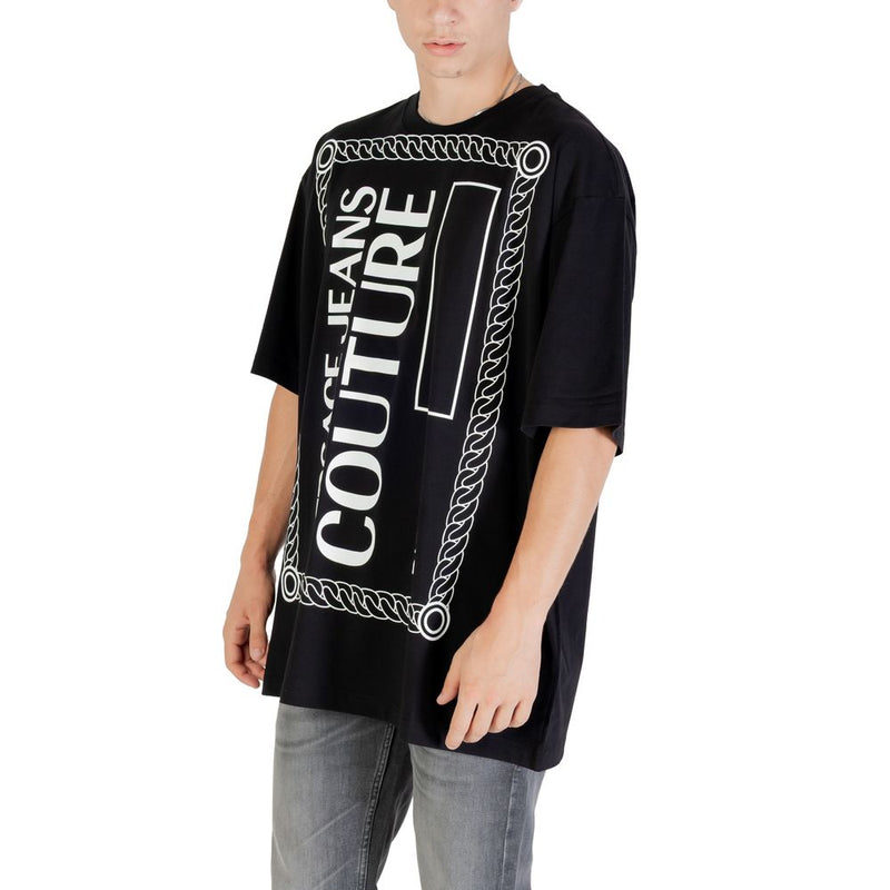 T-Shirt en Coton Noir Versace Jeans pour Homme