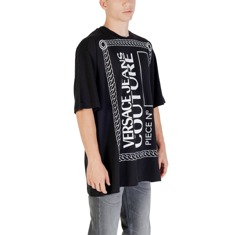 T-Shirt en Coton Noir Versace Jeans pour Homme