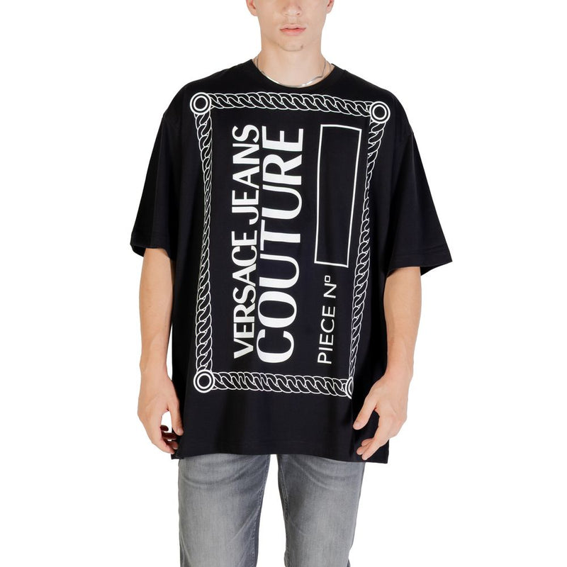 T-Shirt en Coton Noir Versace Jeans pour Homme