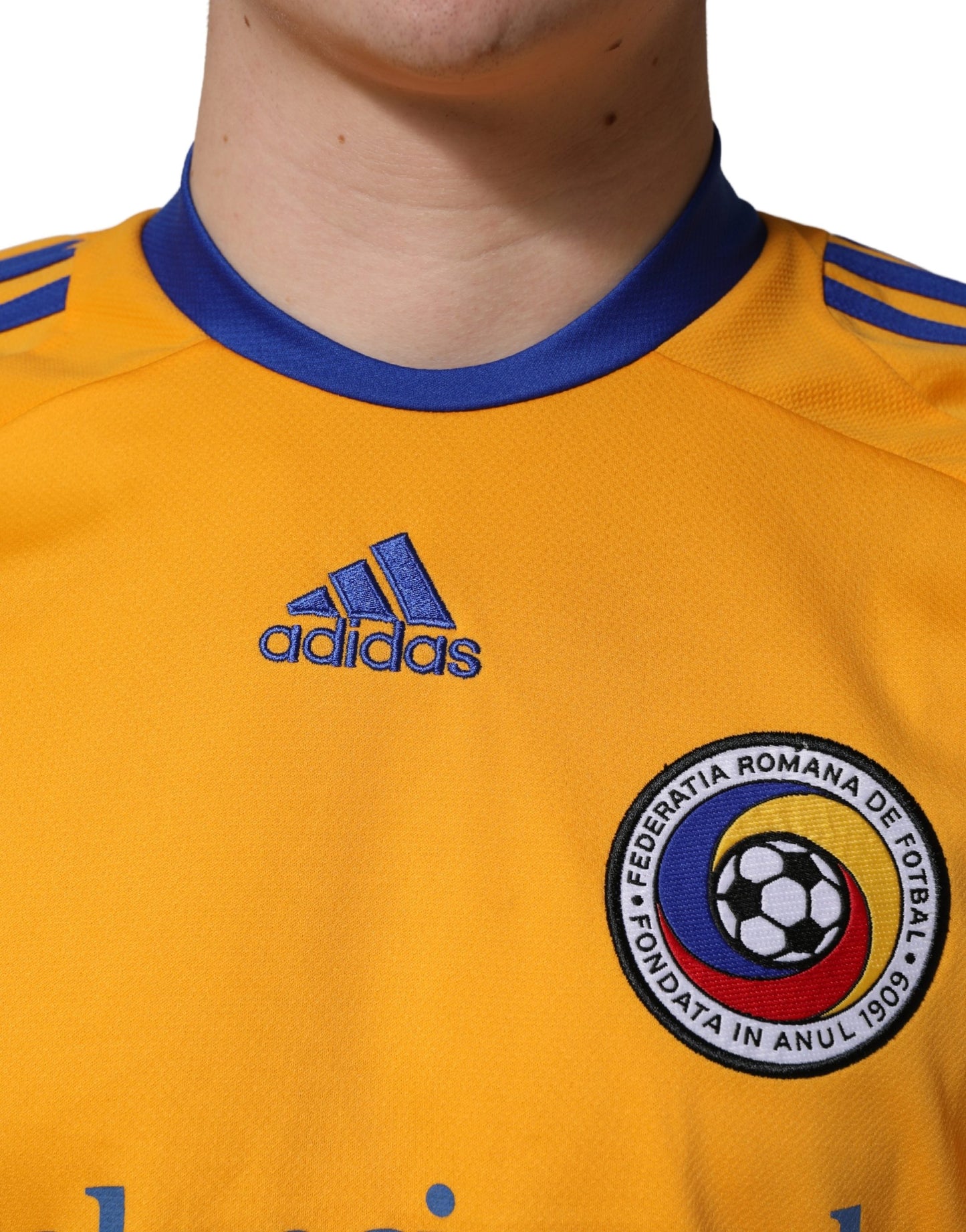 Adidas Yellow Polyester Balenciagoal Crewneck Jersey T-shirt