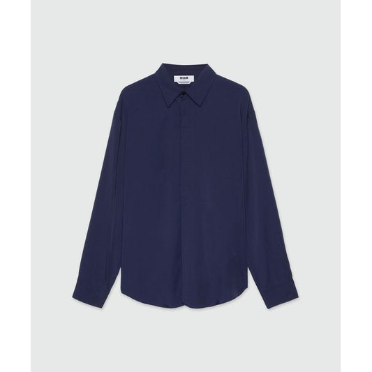 MSGM Blue Viscose Blouse - Stylish and Comfortable