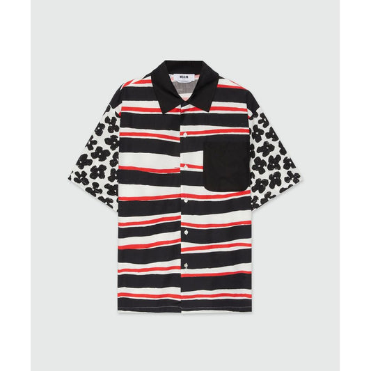 MSGM Black Cotton Blouse - Elegant and Edgy Style