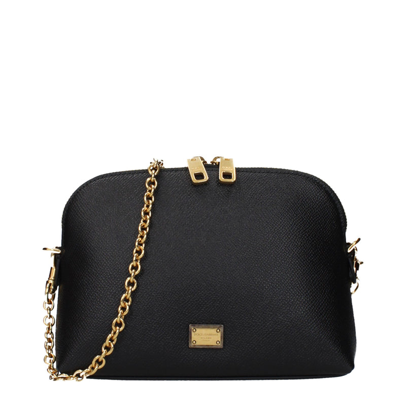 Dolce & Gabbana Black Leather Shoulder Bag - Elegant & Chic
