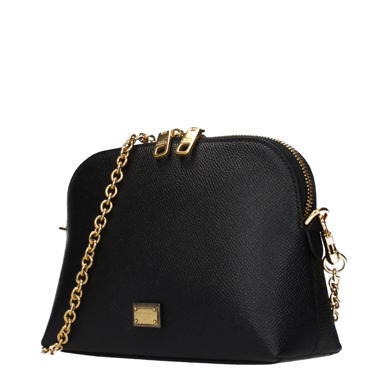 Dolce & Gabbana Black Leather Shoulder Bag - Elegant & Chic