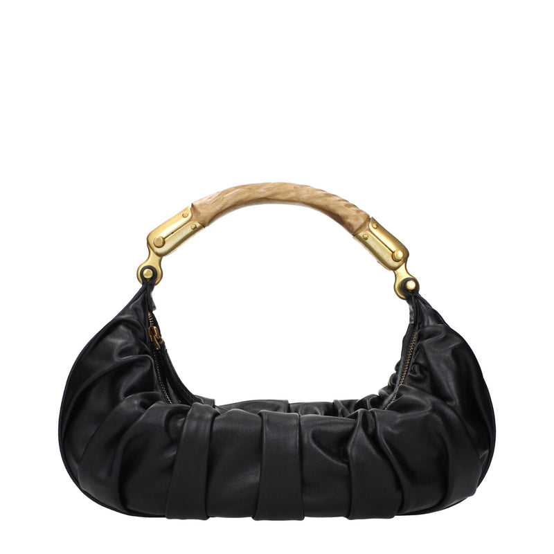 Balmain Black Leather Handbag - Stylish and Timeless Design