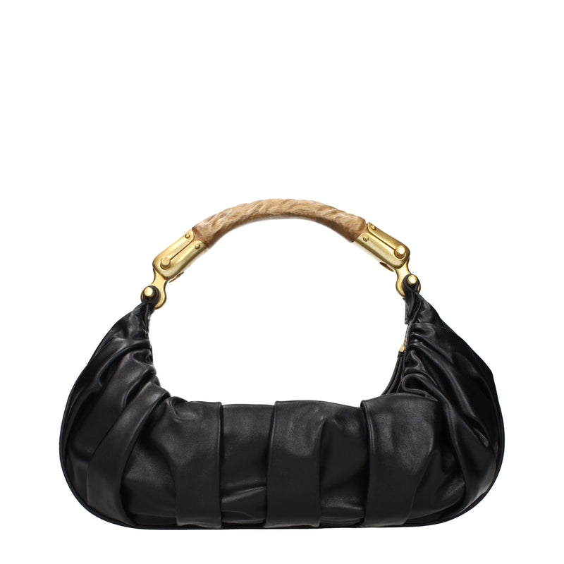 Balmain Black Leather Handbag - Stylish and Timeless Design