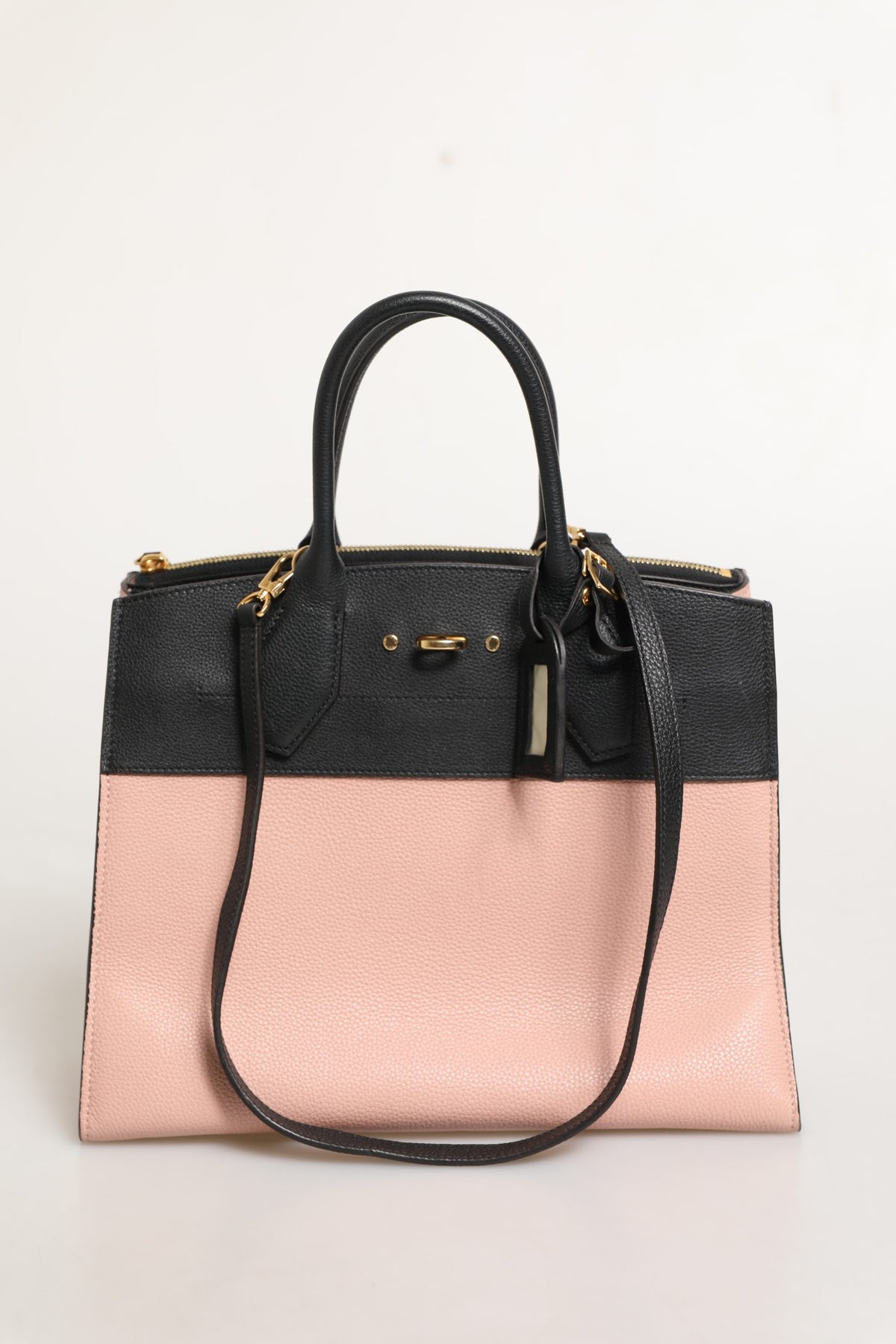 Louis Vuitton Pink and Black Leather City Steamer Handbag