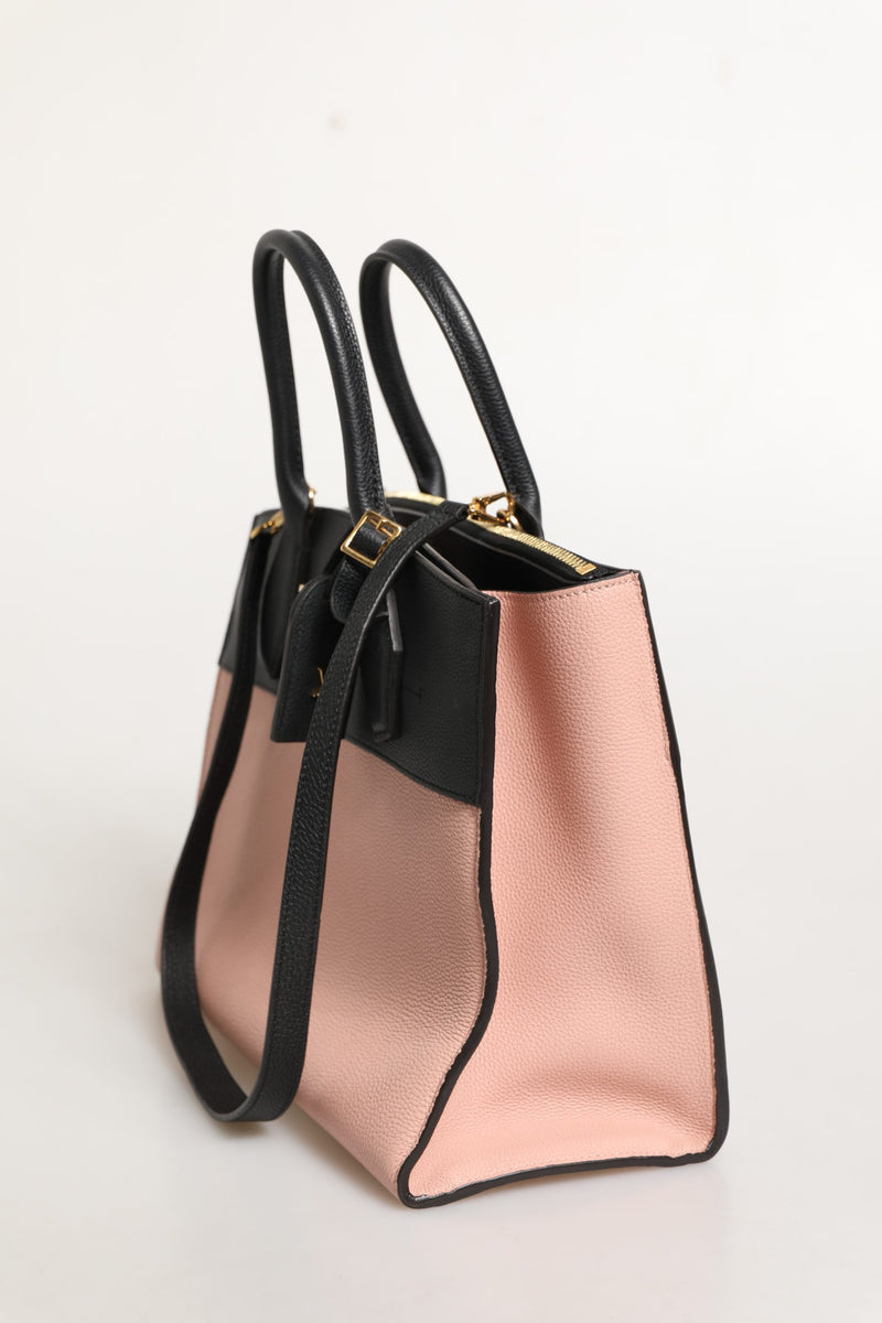 Louis Vuitton Pink and Black Leather City Steamer Handbag