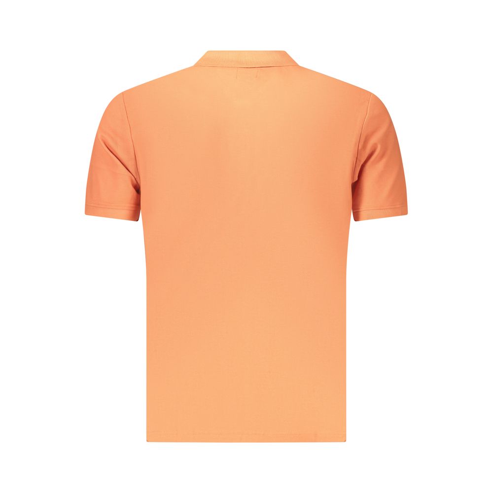 Amerikaanse katoenen herenpoloshirt met grote oranje bloemenprint