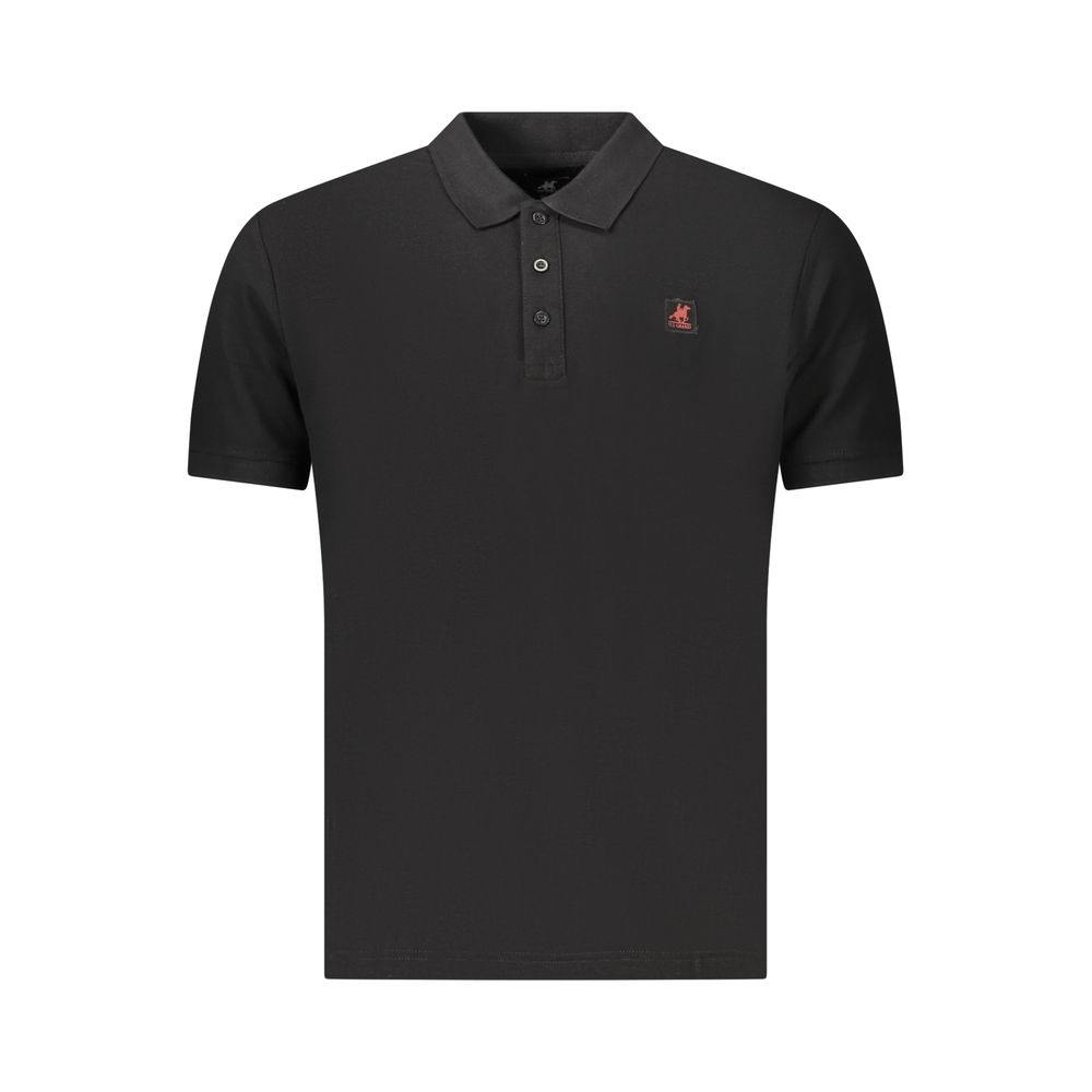 U.S. Grand Black Cotton Men's Polo Shirt - Classic Style